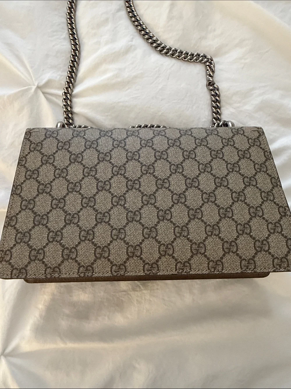 Gucci Beige Brown GG Supreme Dionysus Shoulder Bag